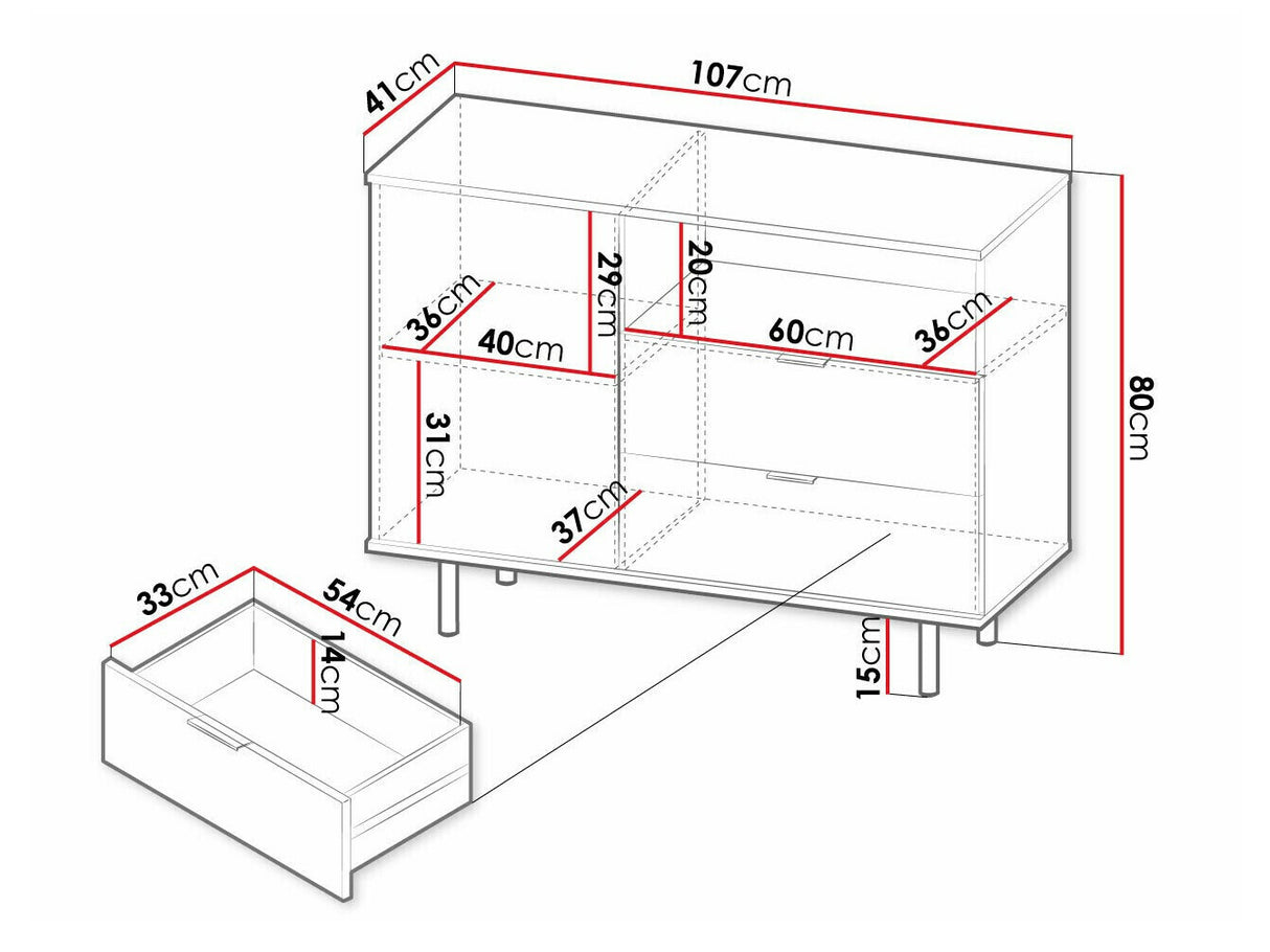 Komód K1D2SZ NUBIA, Szín: Kasmír