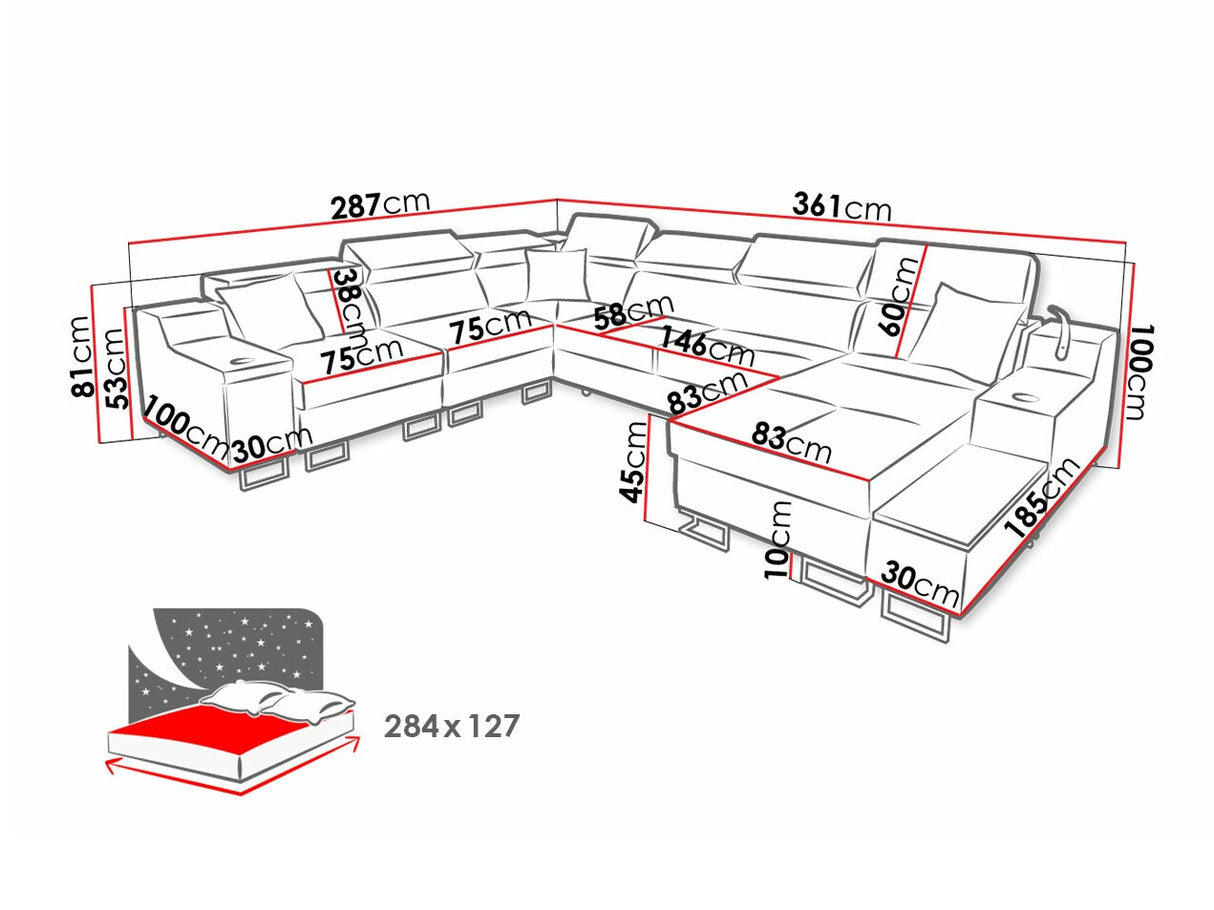 Sarokkanapé Narożnik ALICANTE VIII, Szín: Uttario Velvet 2979 + Uttario Velvet 2980, Változatok: Jobbos