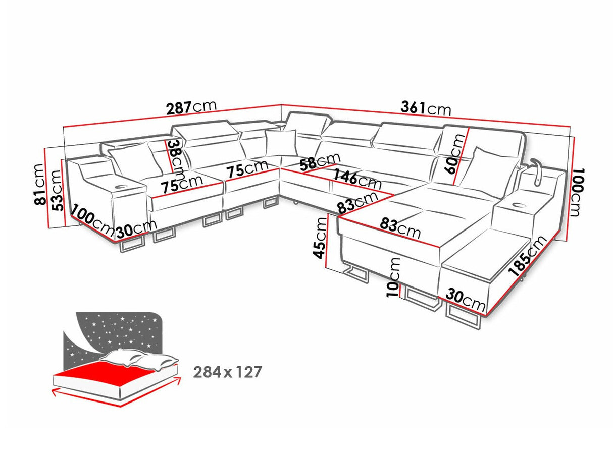 Sarokkanapé Narożnik ALICANTE VIII, Szín: Uttario Velvet 2980 + Uttario Velvet 2973, Változatok: Jobbos
