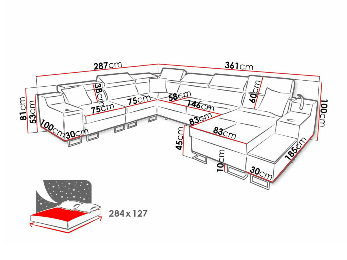 Sarokkanapé Narożnik ALICANTE VIII, Szín: Uttario Velvet 2967 + Uttario Velvet 2973, Változatok: Jobbos
