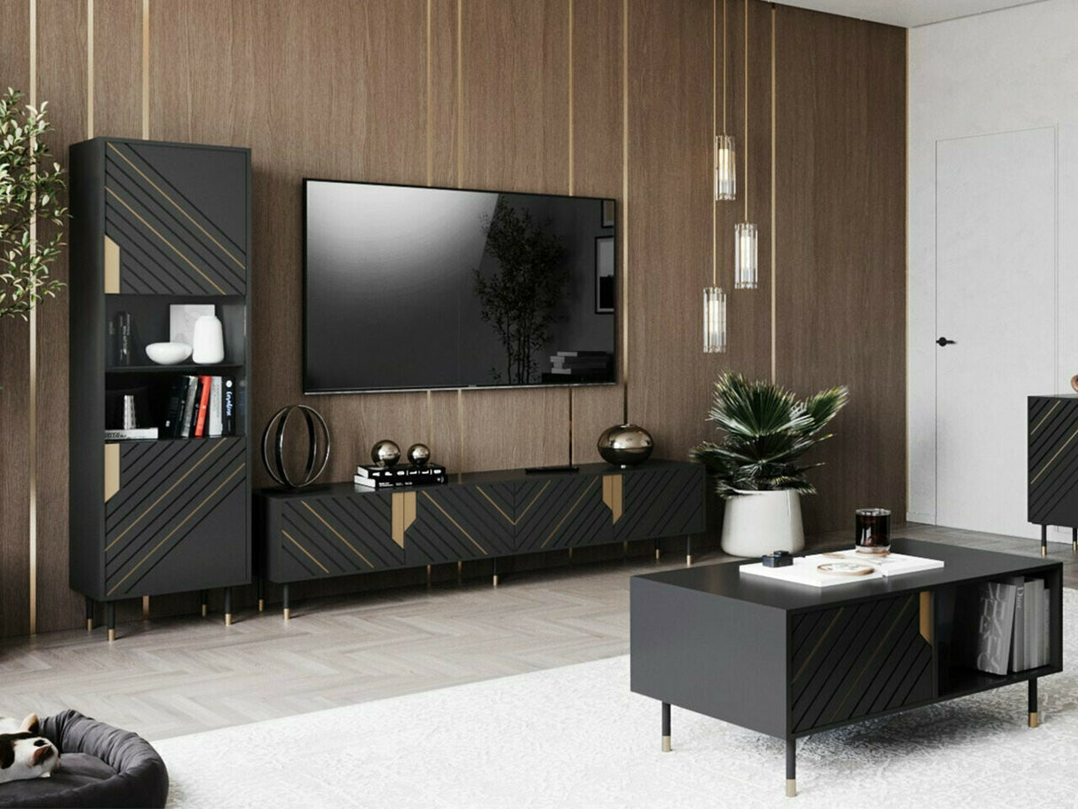 Dohányzóasztal Ława MOUNTAIN 110 Czarny + Złoty