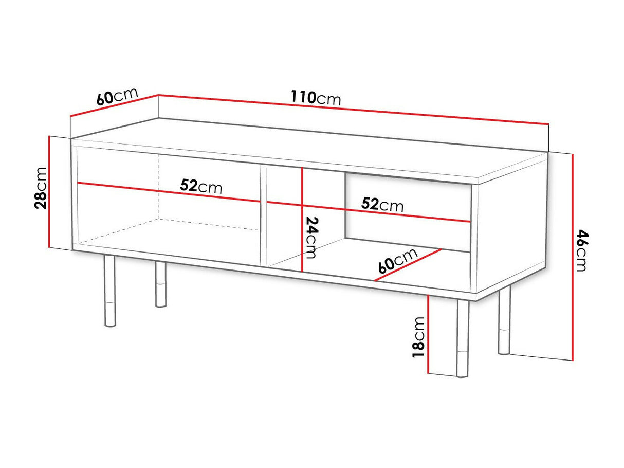 Dohányzóasztal Ława MOUNTAIN 110 Czarny + Złoty
