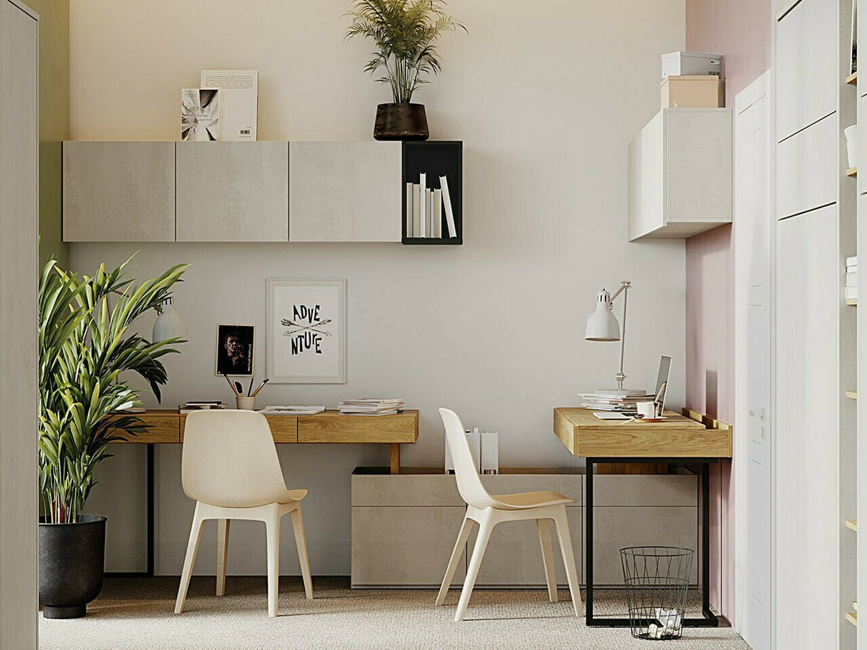 Íróasztal TEEN FLEX TF-06+TF-15 - biurko 110 2s wolnemstojące - hikora naturalna/raw acél