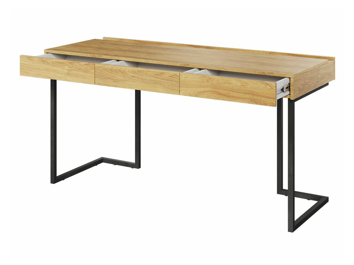 Íróasztal TEEN FLEX TF-04+TF-15 - biurko 150 3s wolnemstojące - hikora naturalna/raw acél