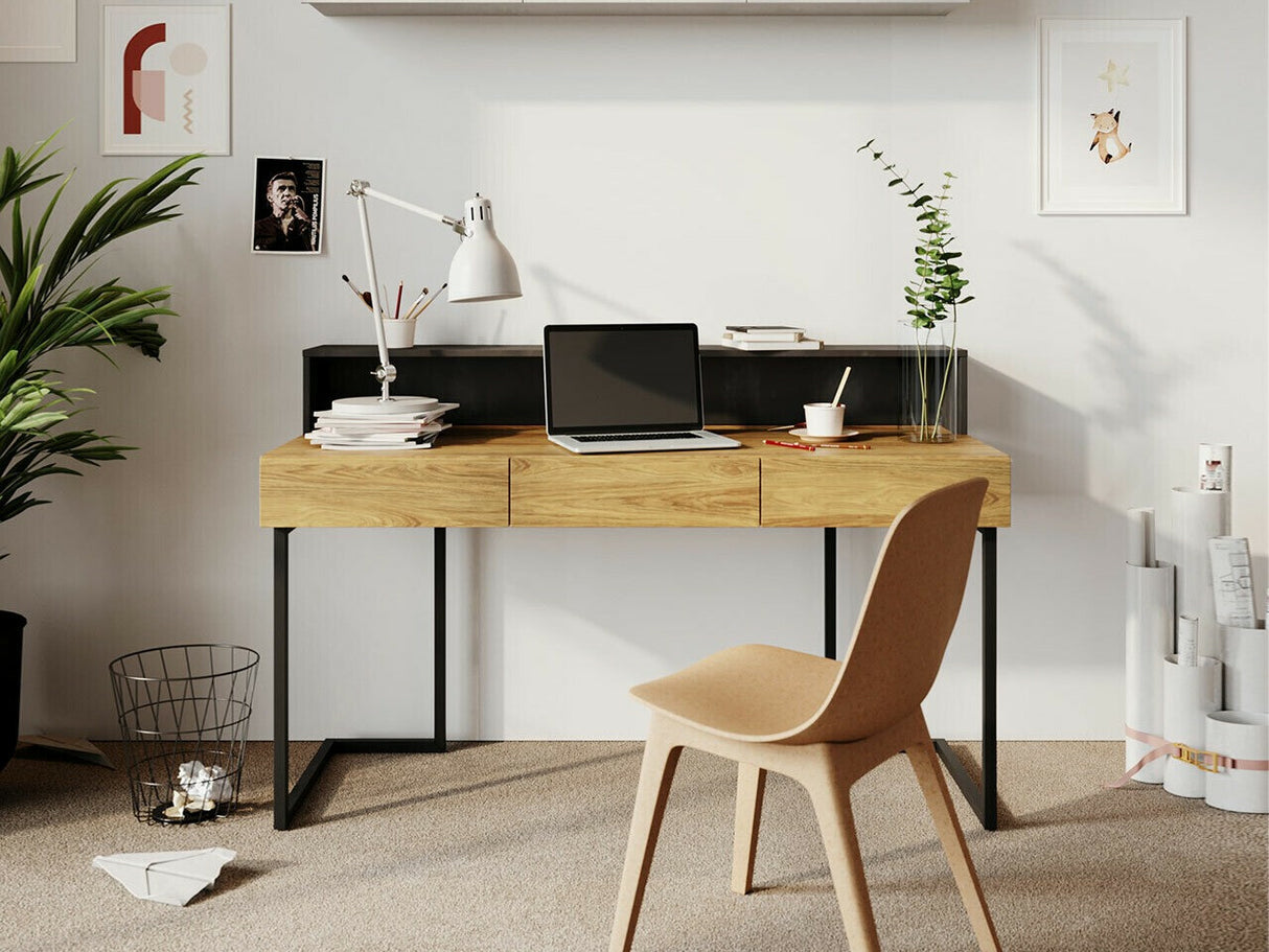 Könyvespolc TEEN FLEX TF-05 TF5RS - nadstawka biurka 150 z oświetleniem pomarańczowym - raw acél