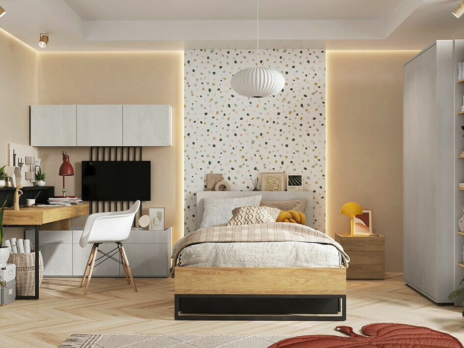 Éjjeliszekrény TEEN FLEX TF-18 TF18H - stolik nemcny - hikora naturalna