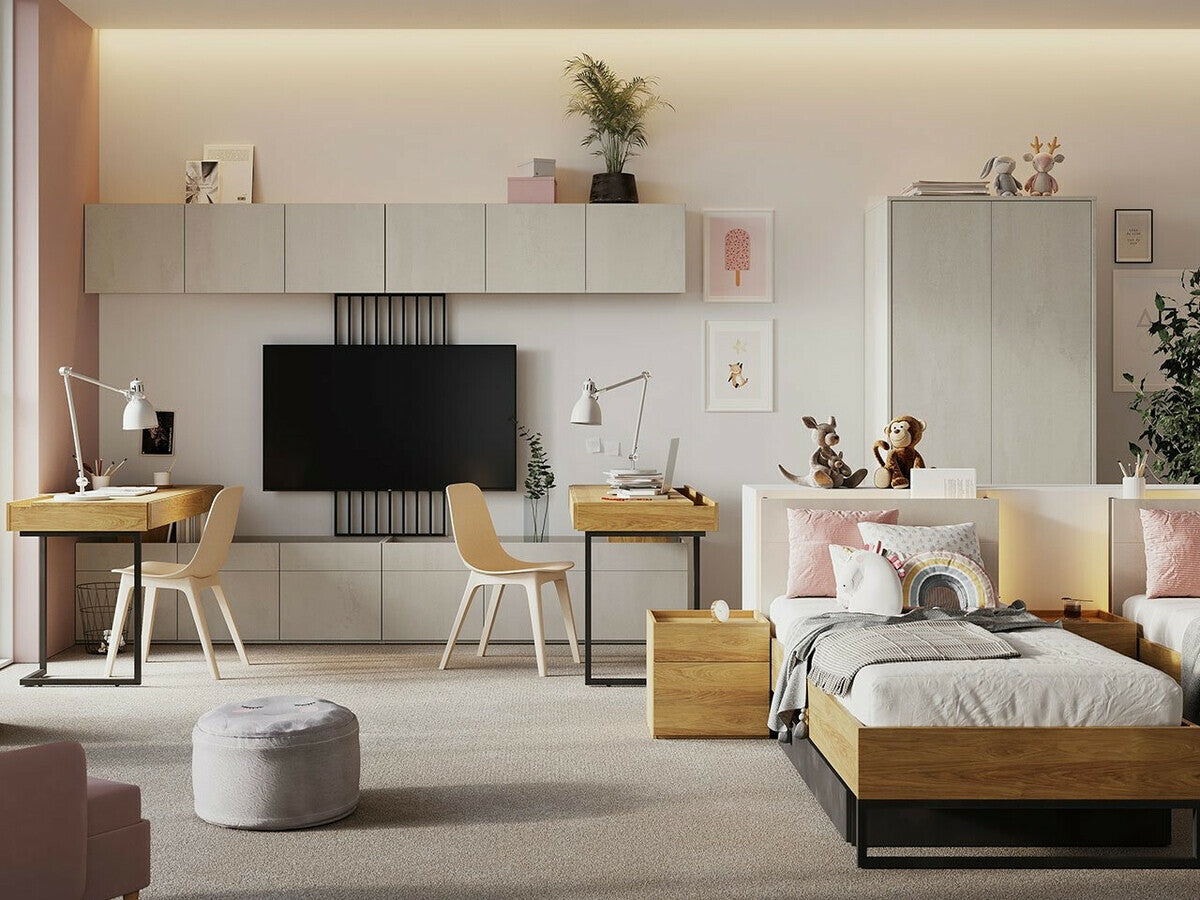 Éjjeliszekrény TEEN FLEX TF-18 TF18H - stolik nemcny - hikora naturalna