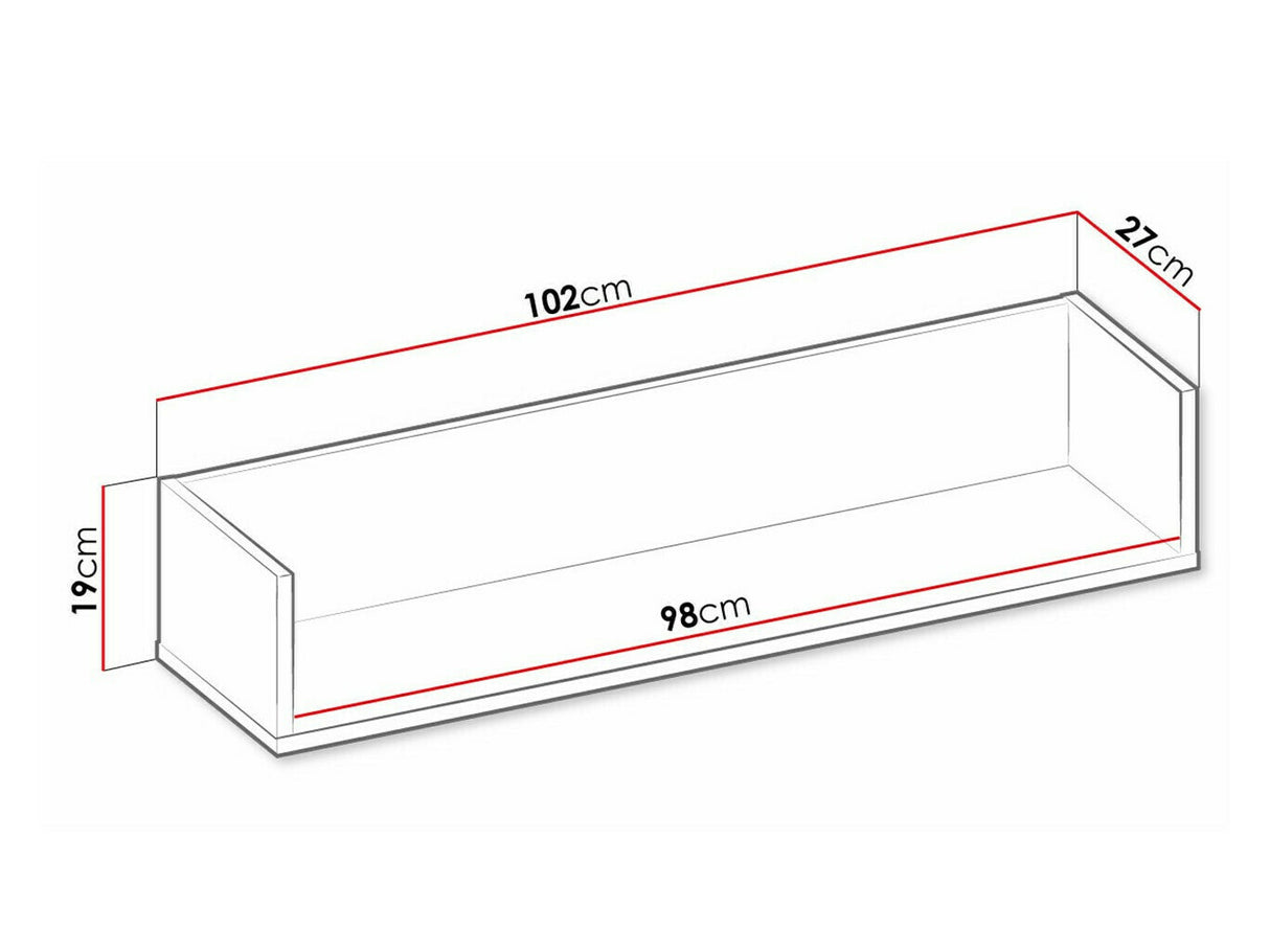 Polc TEEN FLEX TF-13 TF13RS - 100 hanging könyvespolc - raw acél