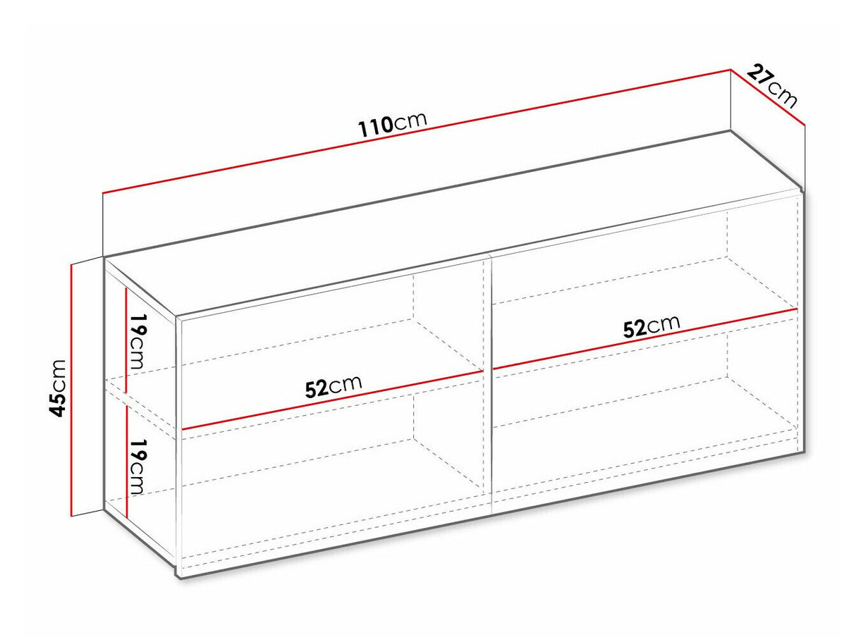 Fali szekrény TEEN FLEX TF-10 TF10SF - 2d hanging szekrény - silk flou