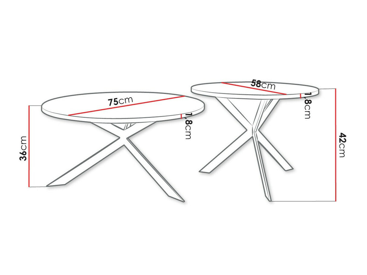 Dohányzóasztal szett Stolik LIBRE (Rakle), Szín: Fehér + Fekete