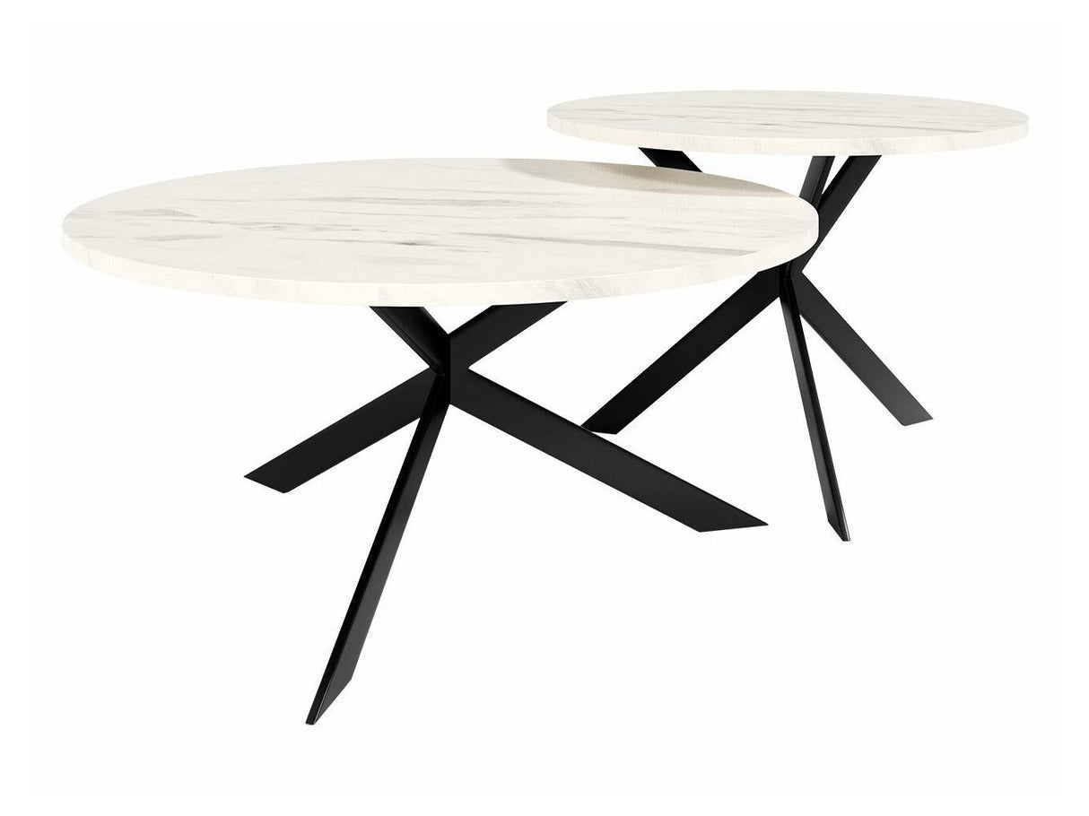 Dohányzóasztal szett Stolik LIBRE (Rakle), Szín: Márvány + Fekete