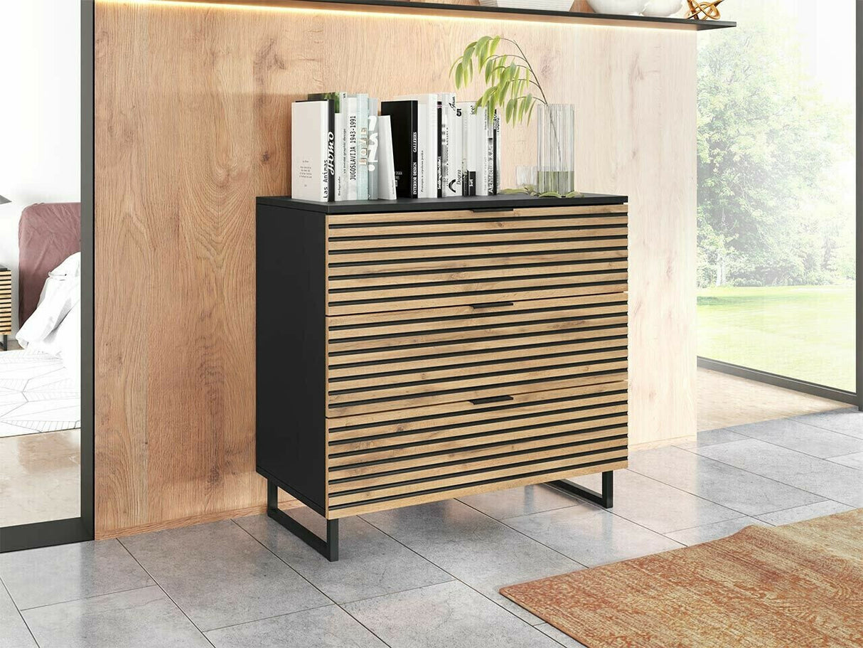 Komód 3S TELANI Czarny grafit/Wotan 5903211298912