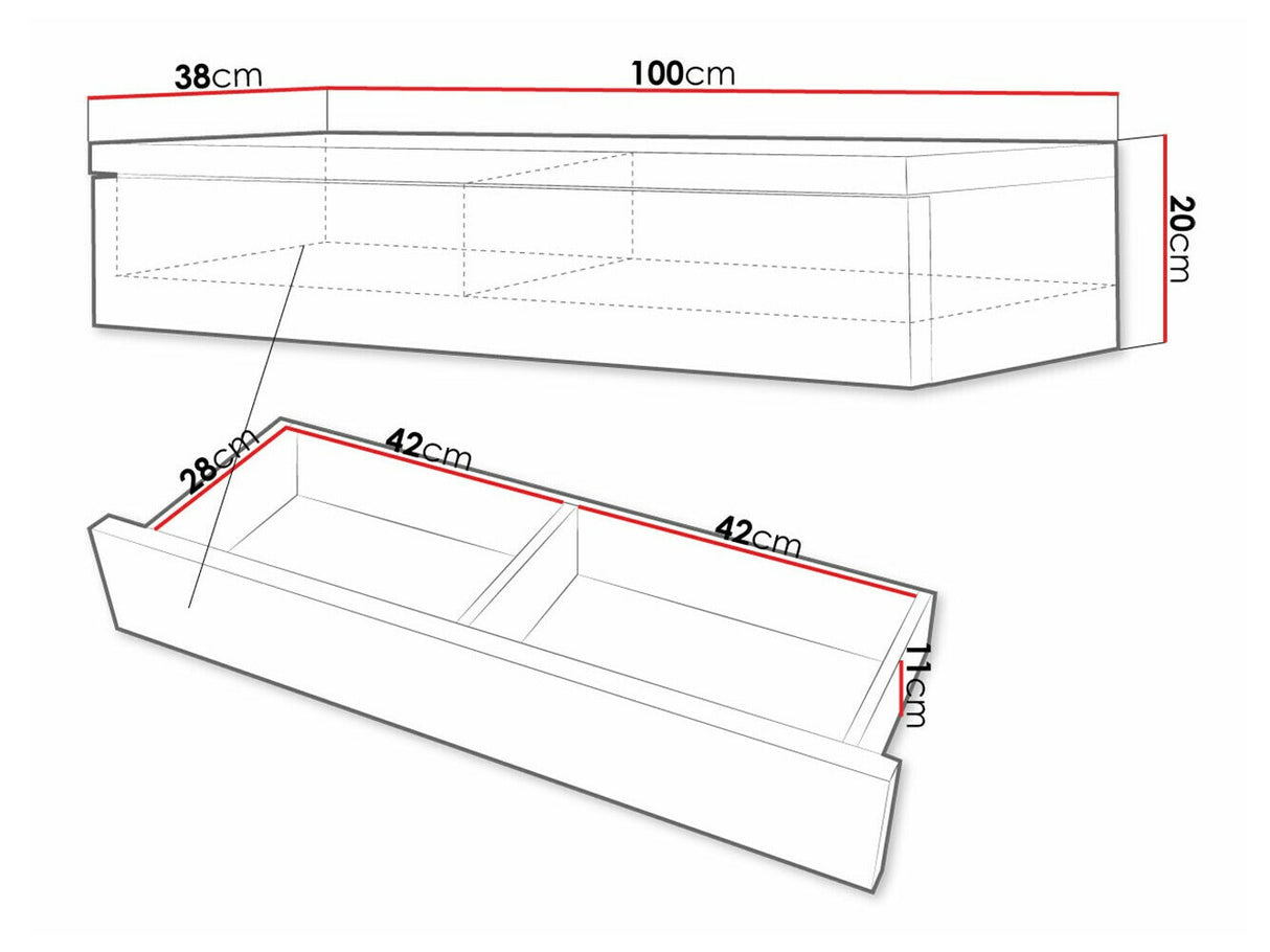 Fésülködő asztal NAVENE NV-02, Szín: Fekete + Fényes fekete