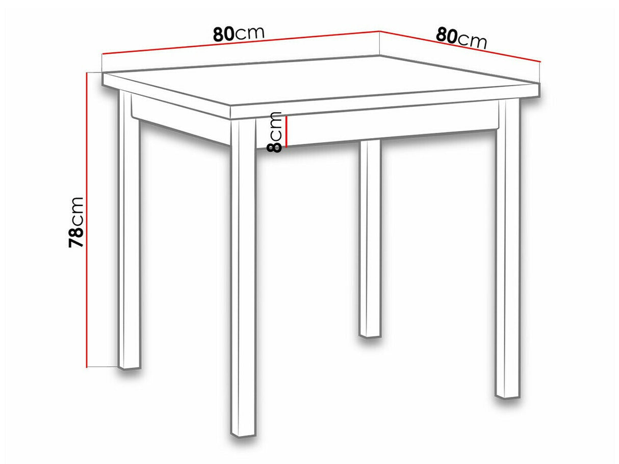 Asztal Max 9 80x80 (Eliot 9), Asztal színe: Dió
