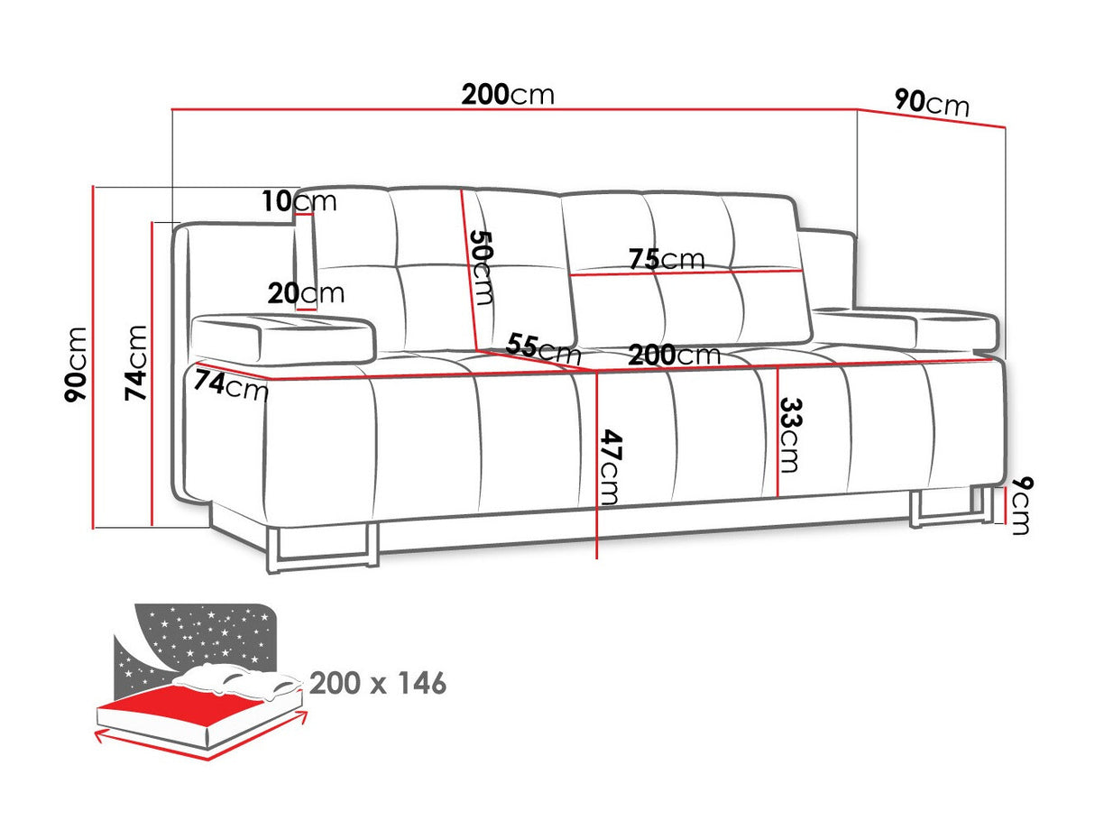 Kanapéágy Morena (Merru), Szín: Lux 05