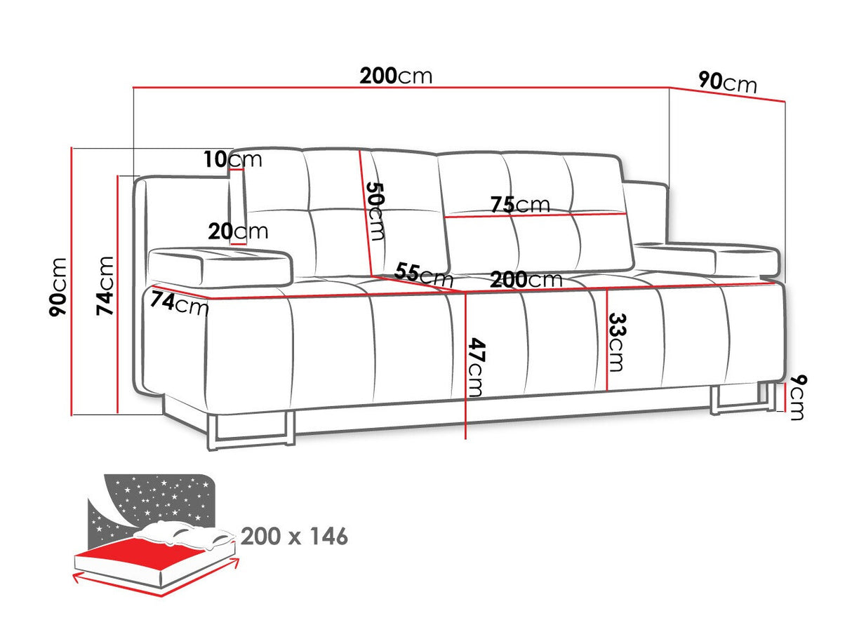 Kanapéágy Morena (Merru), Szín: Lux 06