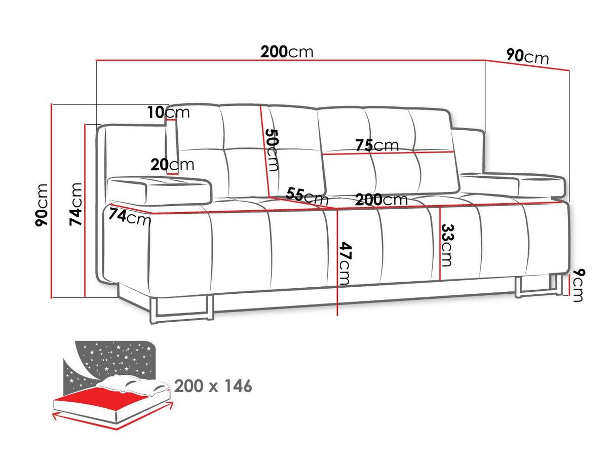 Kanapéágy Morena (Merru), Szín: Lux 11