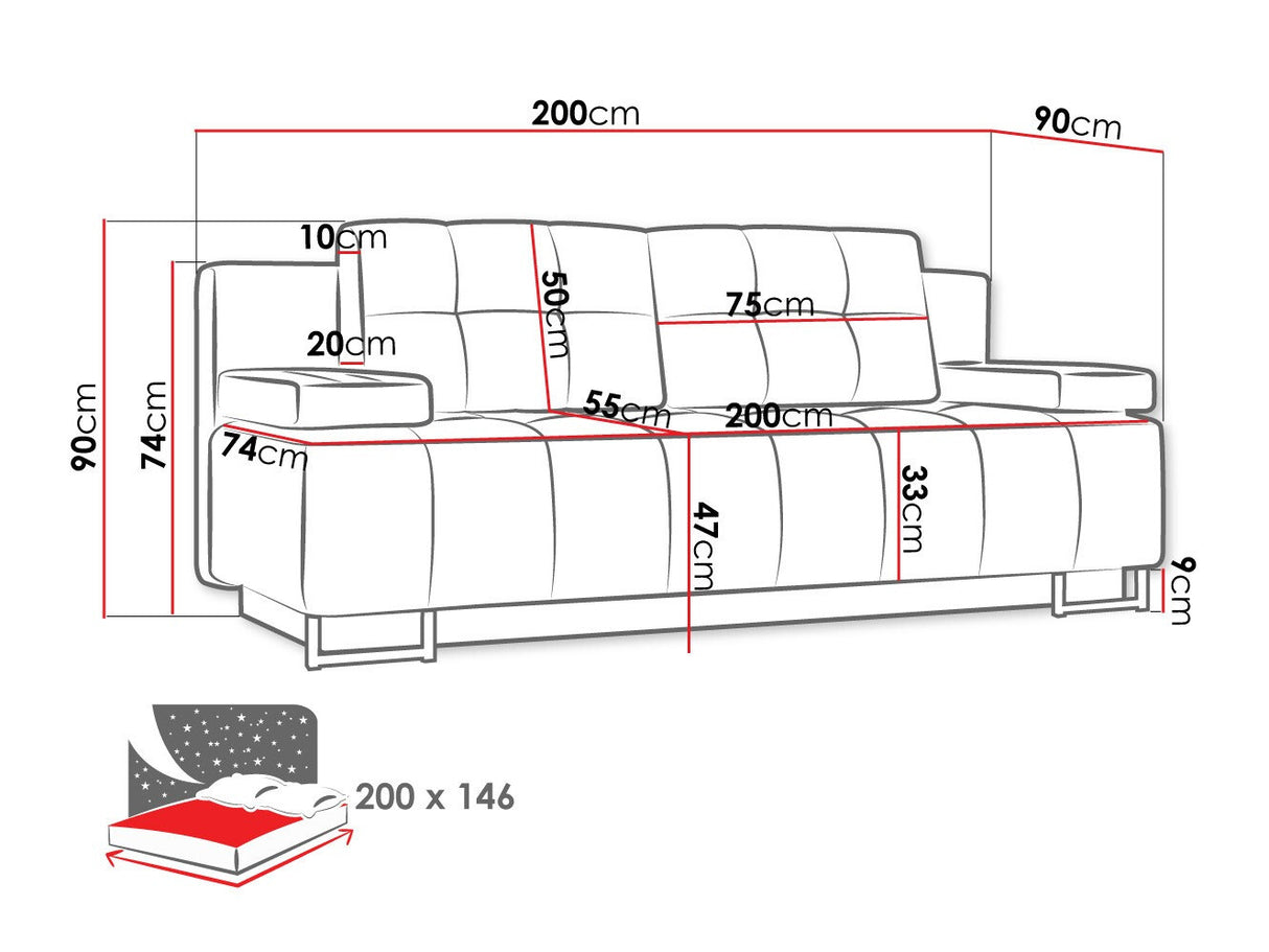 Kanapéágy Morena (Merru), Szín: Lux 34