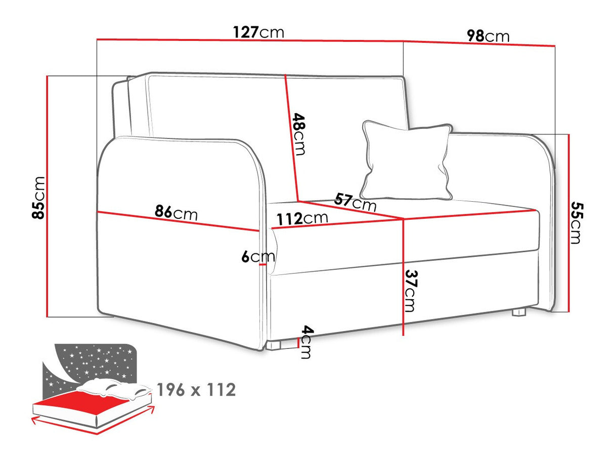 Kanapéágy Viva Loft II, Szín: Mono 232