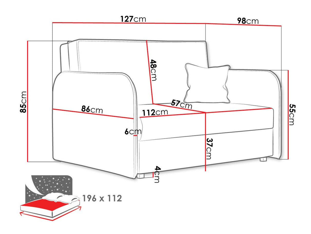 Kanapéágy Viva Loft II, Szín: Mono 235
