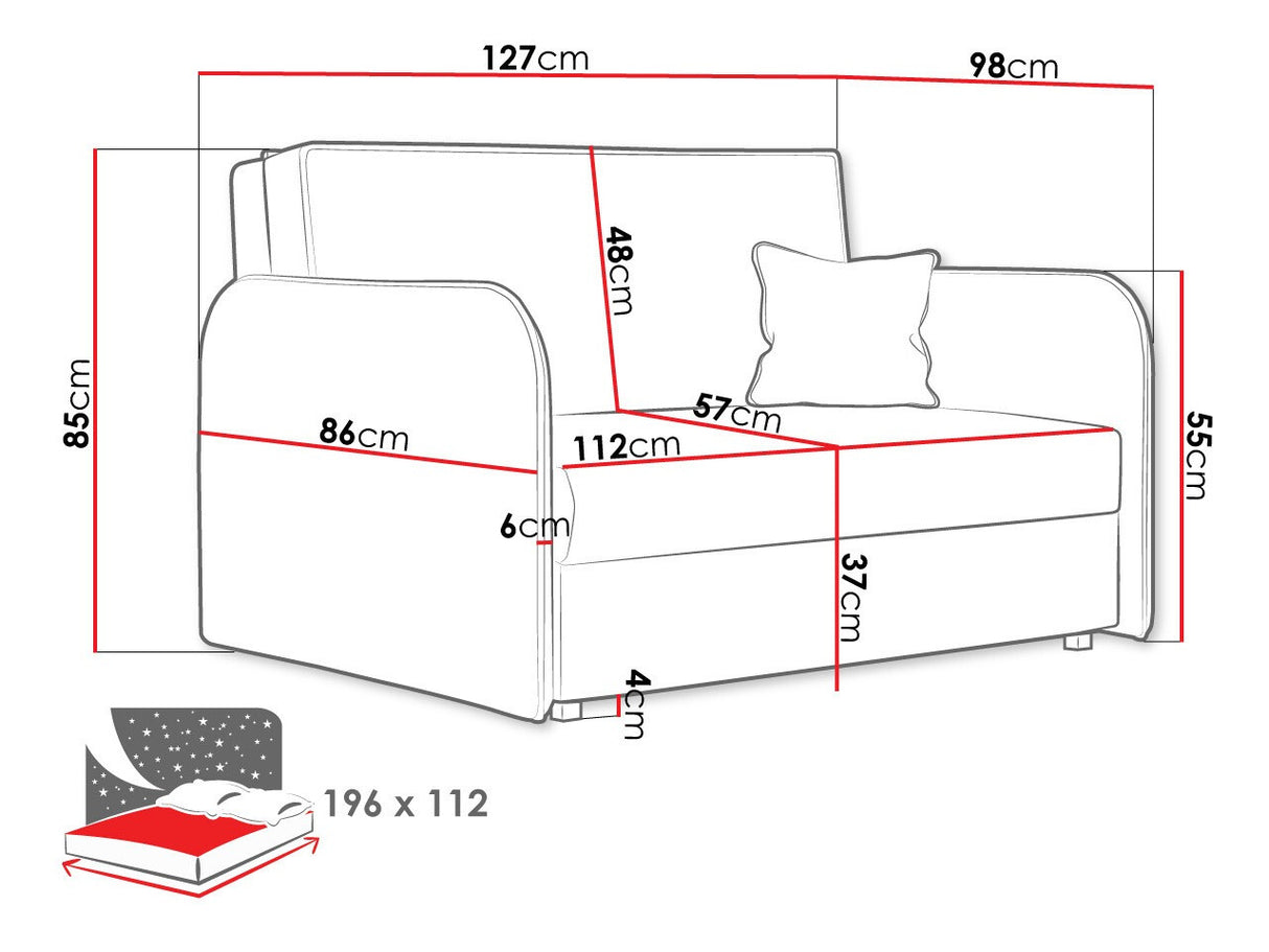 Kanapéágy Viva Loft II, Szín: Mono 244
