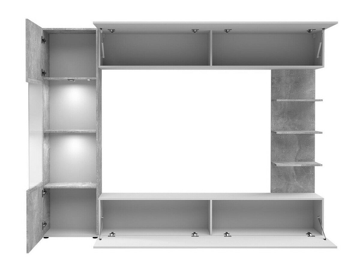 Nappali szett LAZANDO, Led világítás: Igen, Szín: Fehér + Beton