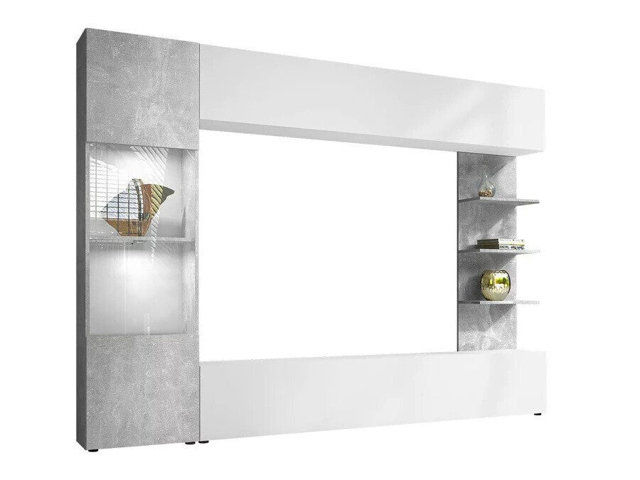 Nappali szett LAZANDO, Led világítás: Nem, Szín: Fehér + Beton