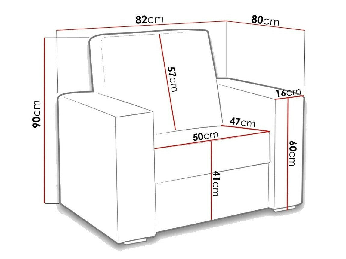 Fotel Kwadrat (Perfect), Szín: Öko bőr Soft 066 + Kreta 05