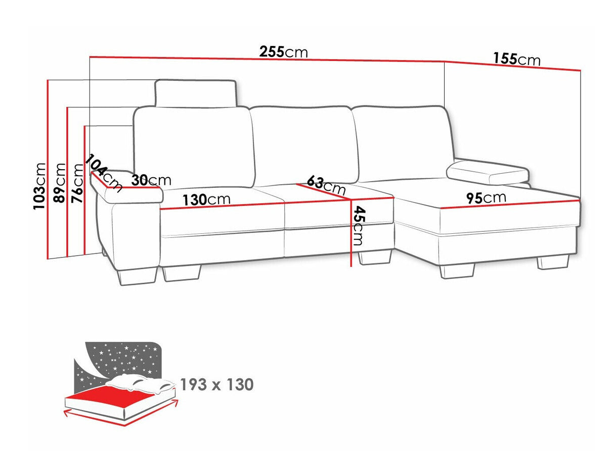 Sarokkanapé Narożnik CHIVAS PROGRAM 1, Szín: Barrel 03, Változatok: Balos