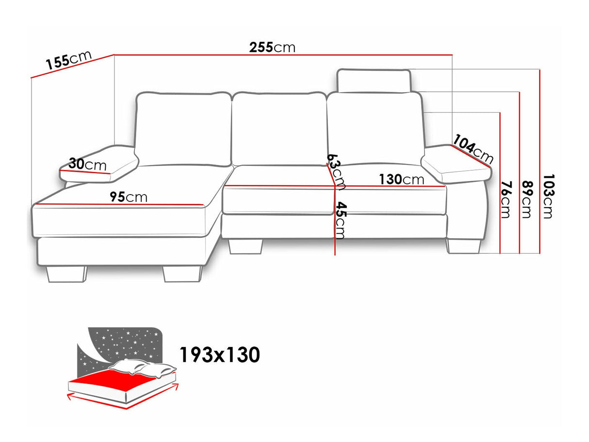 Sarokkanapé Narożnik CHIVAS PROGRAM 1, Szín: Barrel 19, Változatok: Jobbos