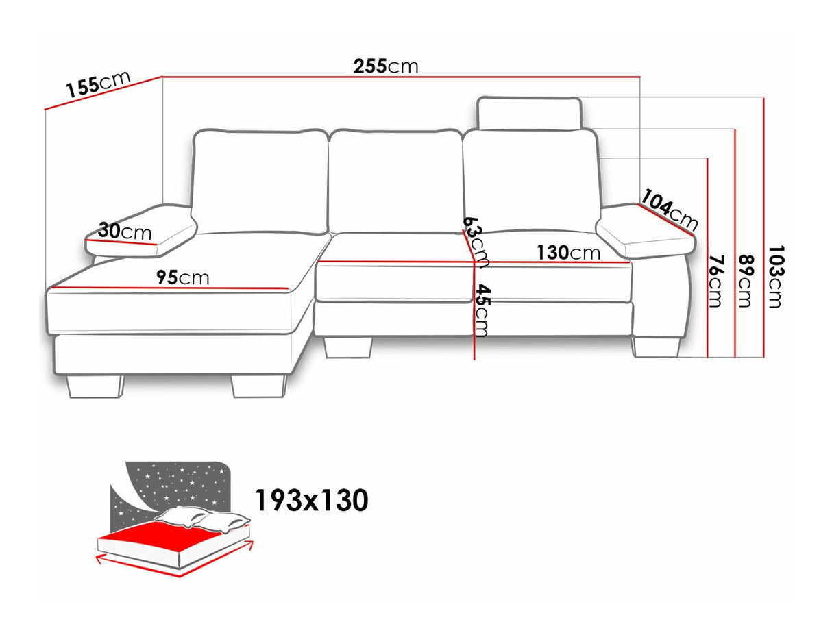 Sarokkanapé Narożnik CHIVAS PROGRAM 1, Szín: Barrel 83, Változatok: Jobbos