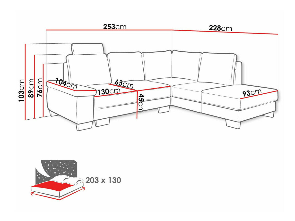 Sarokkanapé Narożnik CHIVAS PROGRAM 2, Szín: Barrel 03, Változatok: Balos