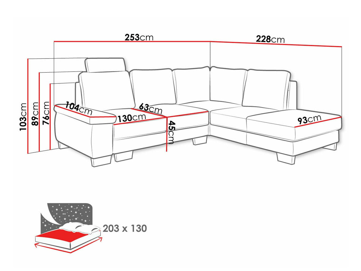 Sarokkanapé Narożnik CHIVAS PROGRAM 2, Szín: Barrel 19, Változatok: Balos
