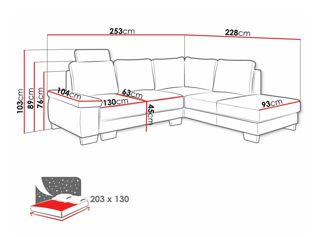 Sarokkanapé Narożnik CHIVAS PROGRAM 2, Szín: Barrel 19, Változatok: Jobbos