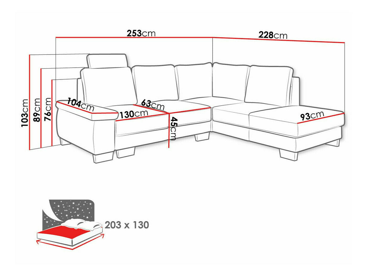 Sarokkanapé Narożnik CHIVAS PROGRAM 2, Szín: Barrel 83, Változatok: Jobbos