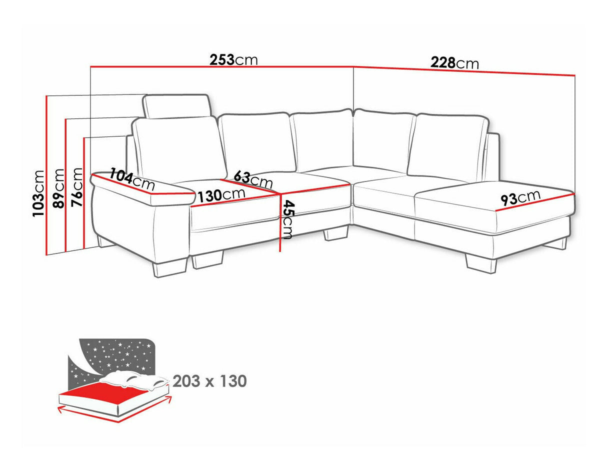 Sarokkanapé Narożnik CHIVAS PROGRAM 2, Szín: Barrel 03, Változatok: Jobbos