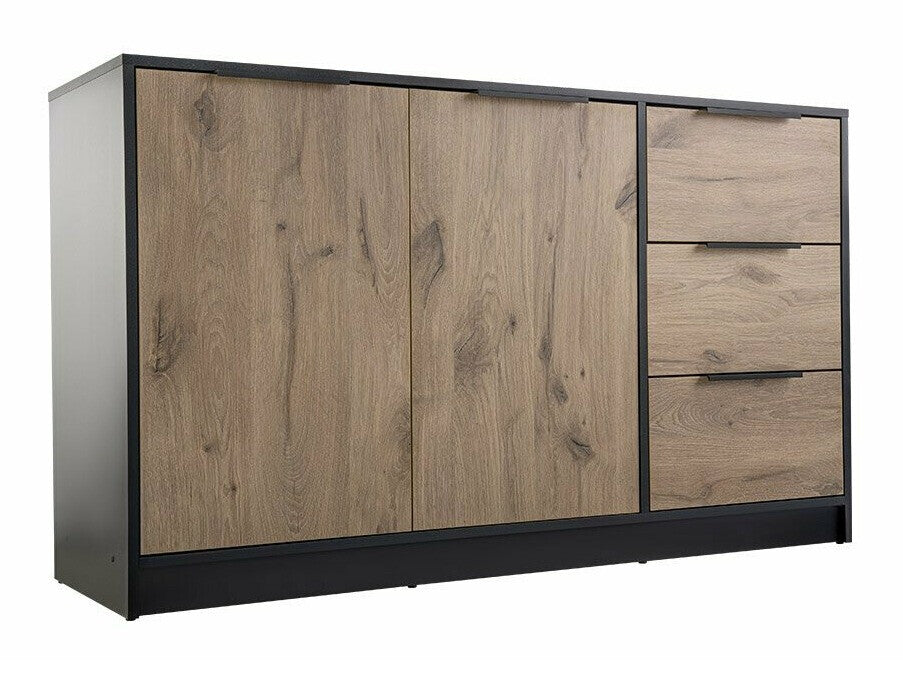 Komód Komoda LATI 2D3S Czarny/Dąb Viking