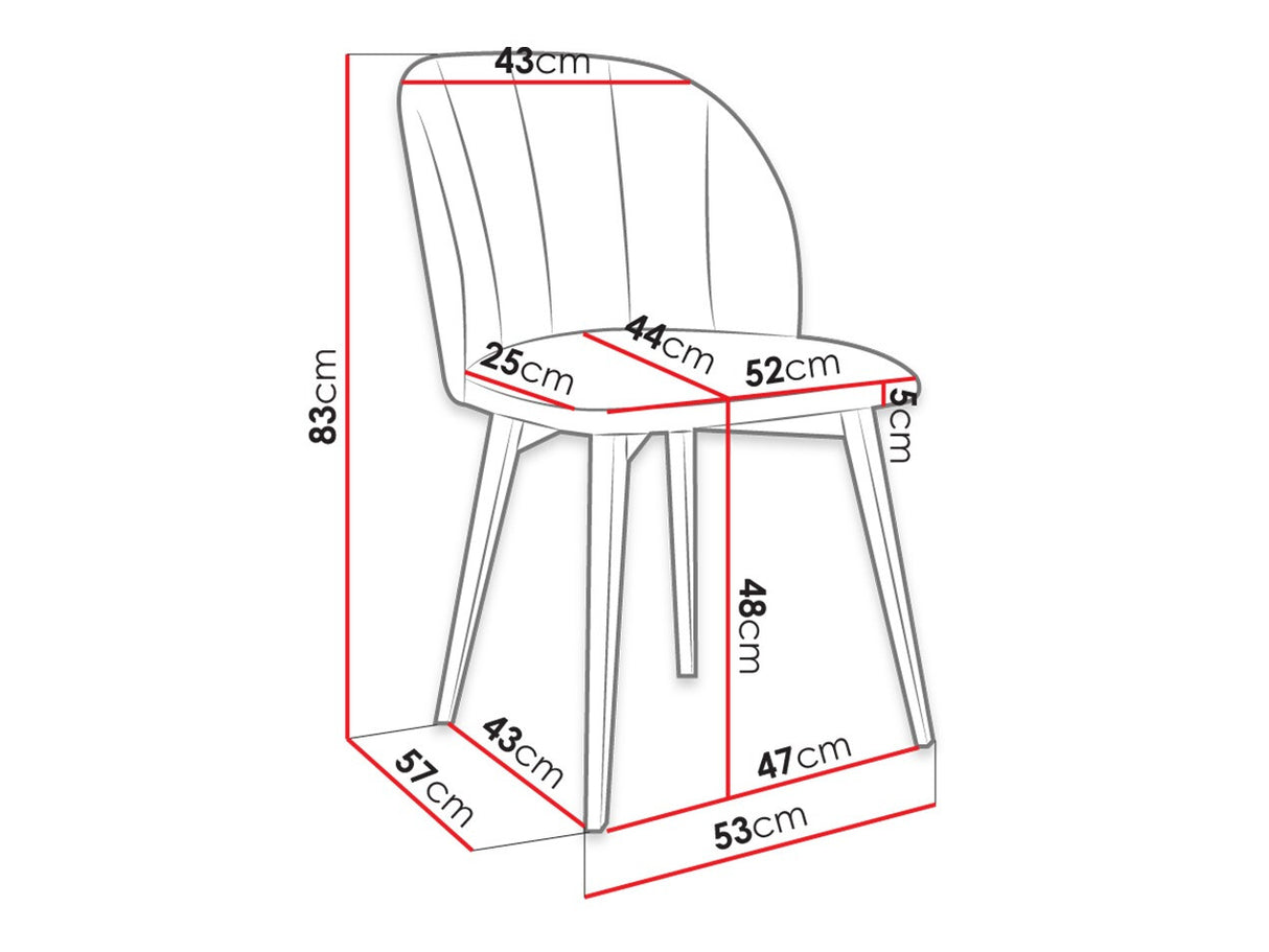 Szék S100 (ST100), Szín: Fekete + Magic Velvet 2225