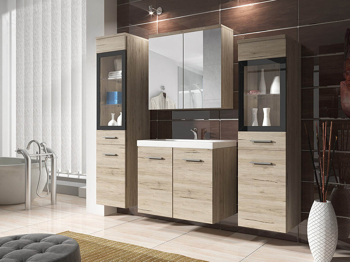 Fürdőszoba garnitúra Madrit II, Szín: San remo tölgy, Led világítás: Nem