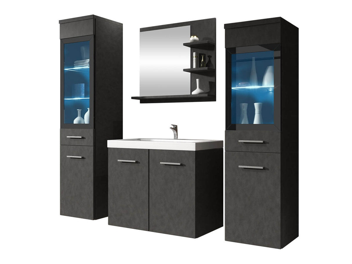 Fürdőszoba garnitúra MADRIT I, Szín: Matera szürke, Led világítás: Igen RGB