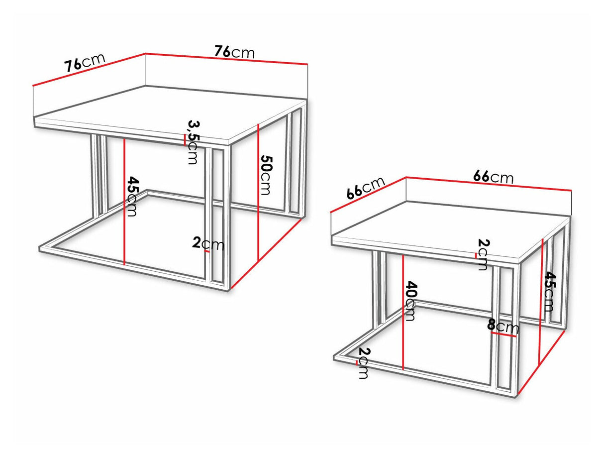 Dohányzóasztal szett Stolik ASTRO NEW, Szín: Fekete + Aranysárga