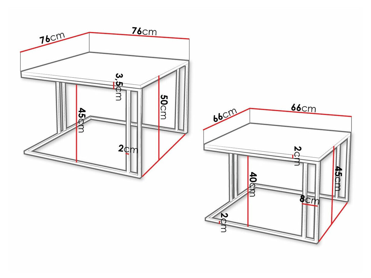 Dohányzóasztal szett Stolik ASTRO NEW, Szín: Barna + Fekete