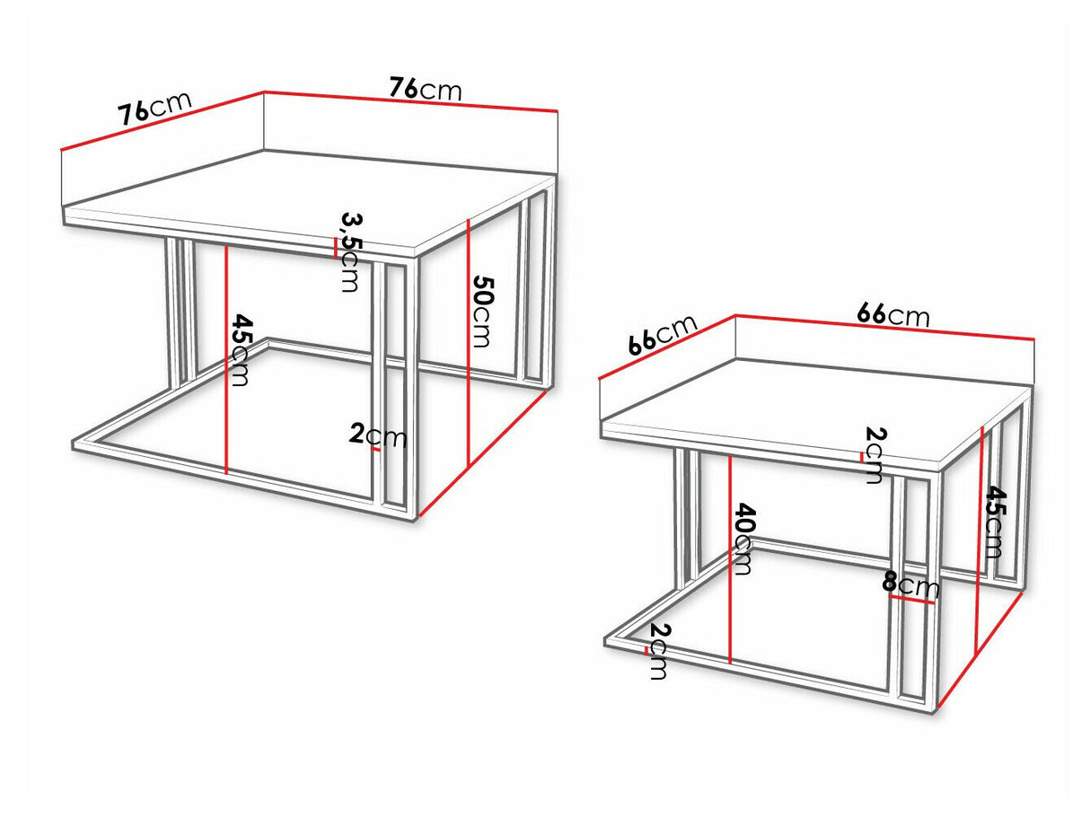 Dohányzóasztal szett Stolik ASTRO NEW, Szín: Fekete