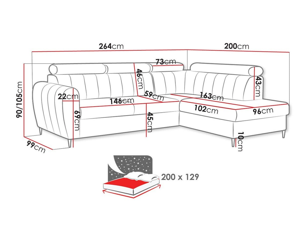 Sarokkanapé Narożnik FORIO L, Szín: Kronos 01, Változatok: Jobbos