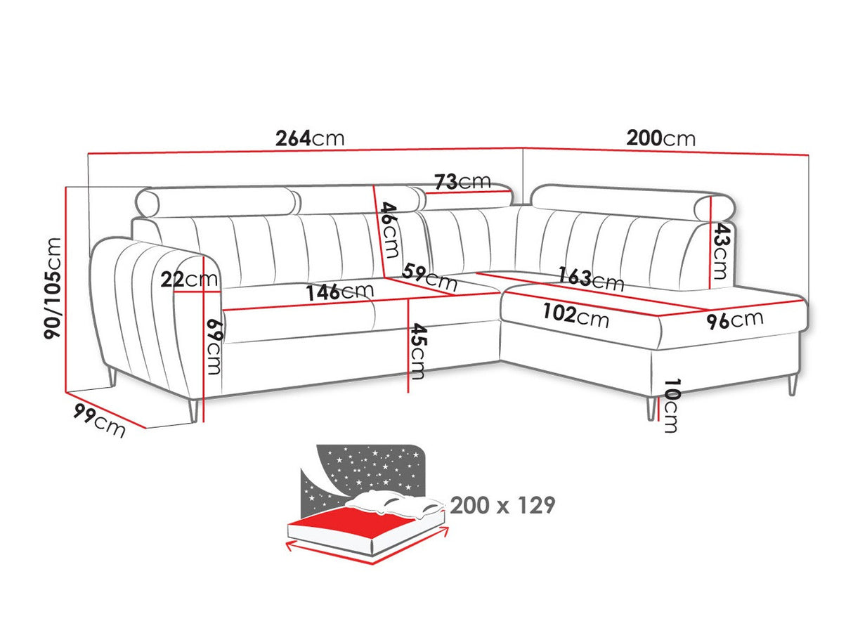 Sarokkanapé Narożnik FORIO L, Szín: Kronos 09, Változatok: Balos