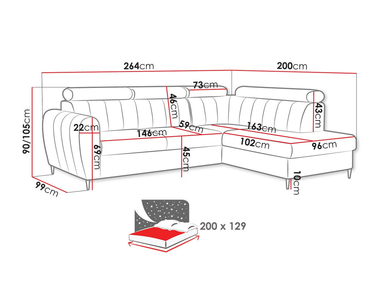 Sarokkanapé Narożnik FORIO L, Szín: Kronos 19, Változatok: Jobbos