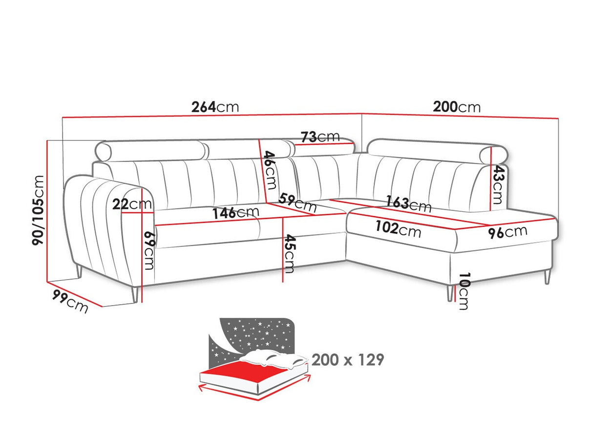 Sarokkanapé Narożnik FORIO L, Szín: Kronos 29, Változatok: Balos