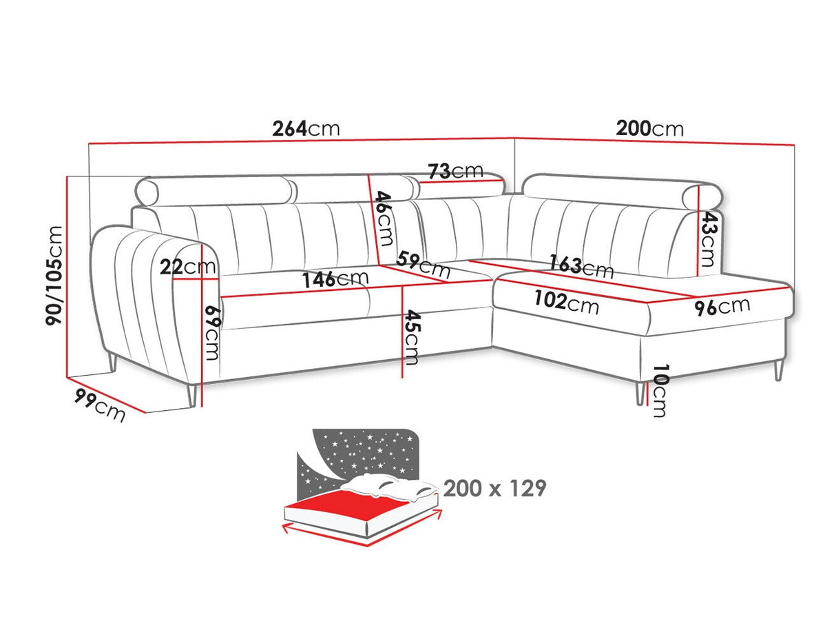 Sarokkanapé Narożnik FORIO L, Szín: Paros 2, Változatok: Jobbos