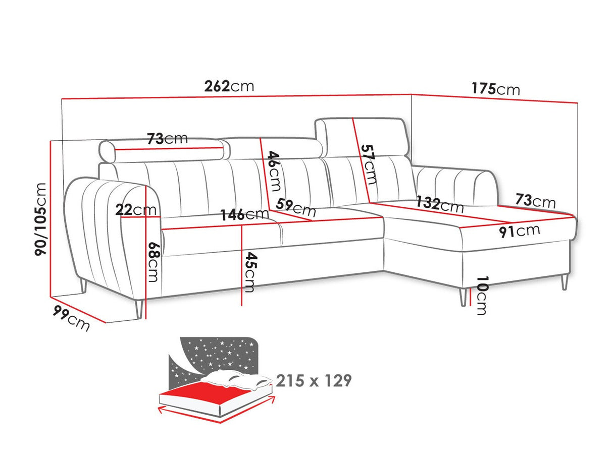 Sarokkanapé Narożnik FORIO MINI, Szín: Kronos 01, Változatok: Jobbos
