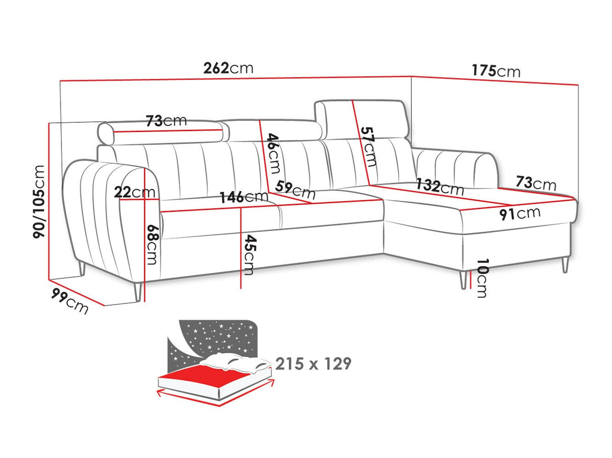 Sarokkanapé Narożnik FORIO MINI, Szín: Kronos 09, Változatok: Balos